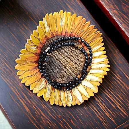 Colier barbati Yuri din margele de agat, ochi de tigru si Turmalina cu inchidere magnetica [3]