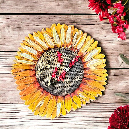 Colier boho cu cipsuri de Coral Rosu si Perle naturale din otel inoxidabil placat cu aur de 14K [3]