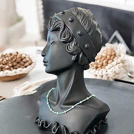 Colier Boho din pietre de Amazonit si Perle naturale, Bono, din cupru placat cu aur [6]