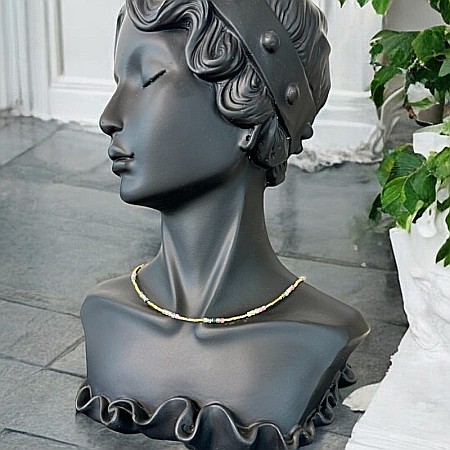 Colier Boho Turmalina curcubeu multicolora Adelin, placat cu aur [3]