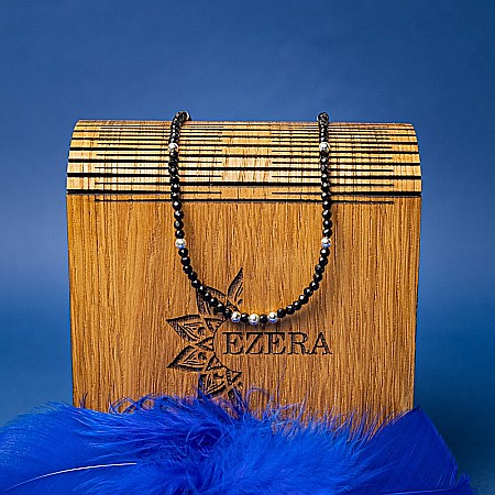 Colier choker Blake din pietre semipretioase de Spinel negre, cu accesorii si sistem de inchidere din argint 925 [6]