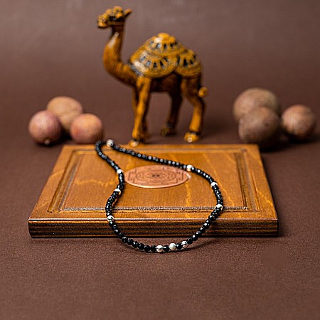 Colier choker Blake din pietre semipretioase de Spinel negre, cu accesorii si sistem de inchidere din argint 925 [4]