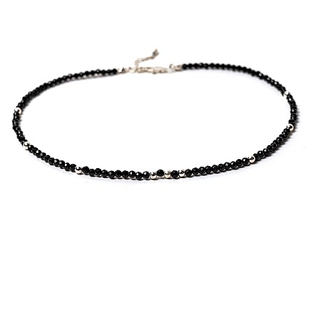 Colier choker Blake din pietre semipretioase de Spinel negre, cu accesorii si sistem de inchidere din argint 925 [10]