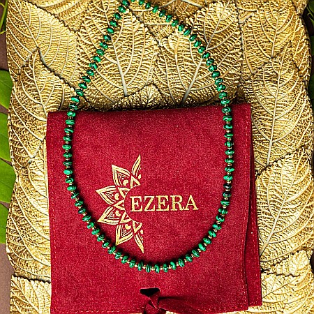 Colier choker din Malachit sintetic, Kamia cu inchizatoare din cupru, placat cu aur de 18K [4]