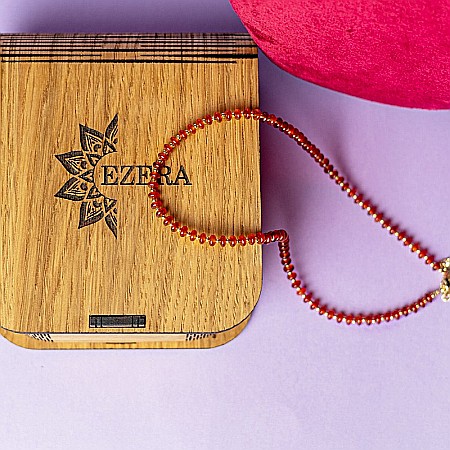 Colier choker din pietre semipretioase Carneol (eng.Carnelian), Kamia cu inchizatoare din cupru, placat cu aur de 18K [5]