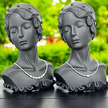 Colier choker elegant Isra din argint placat cu aur, cristale de Amazonit, Perla si Miyuki [5]