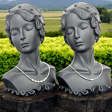 Colier choker elegant Alisa din argint si cristale de amazonit cu perle naturale si Miyuki [5]