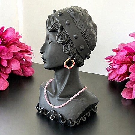 Colier choker elegant Anita din cristale de Jad Roz si accesorii din argint 925 [2]