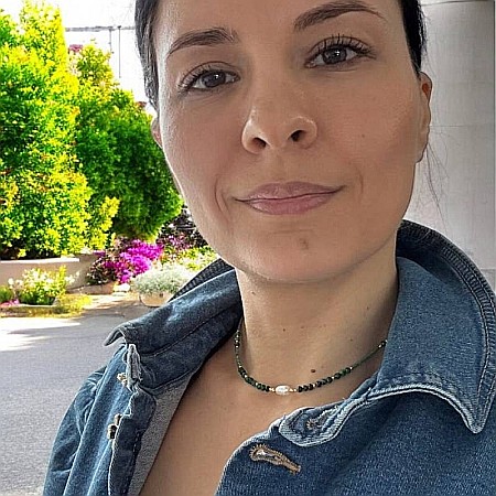 Colier choker Elina din margele Miyuki verde cu Malachit natural si argint placat cu aur 925 [9]