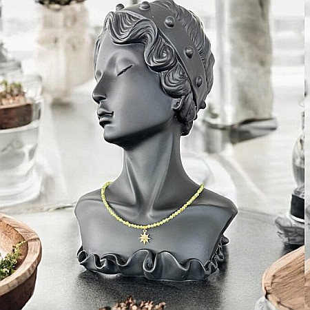 Colier choker femei Coronis din cristale de Peridot si argint placat cu aur [3]