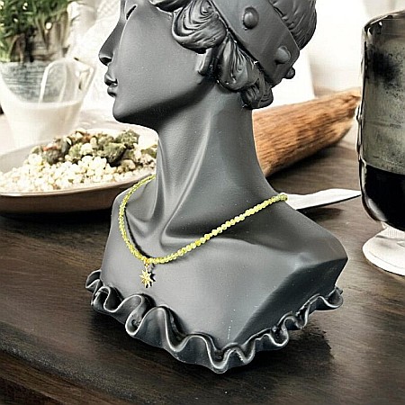 Colier choker femei Coronis din cristale de Peridot si argint placat cu aur [1]