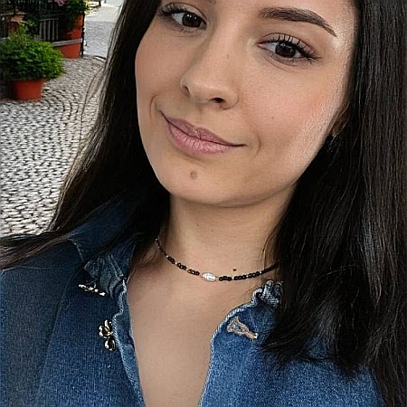 Colier choker handmade Elina din miyuki negru cu Obsidian si argint placat cu aur 925 [10]