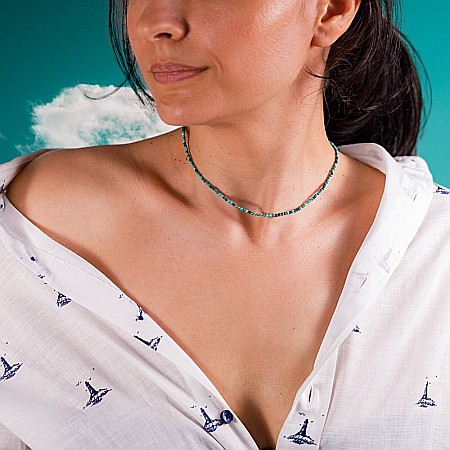 Colier choker Hetal din pietre semipretioase turcoaz natural [2]