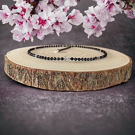 Colier Choker Hrida cu pietre semipretioase de Onix, Labradorit si diamant Herkimer [9]