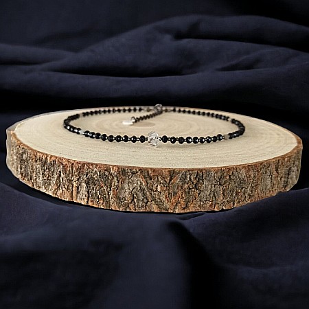 Colier Choker Hrida cu pietre semipretioase de Onix, Labradorit si diamant Herkimer [5]