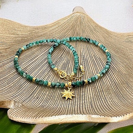 Colier choker Labradorit Celia cu accesorii din argint placat cu aur [6]