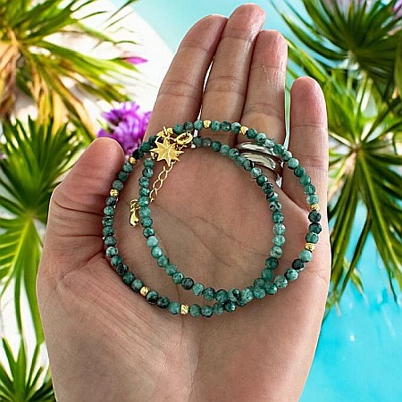 Colier choker Labradorit Celia cu accesorii din argint placat cu aur [1]