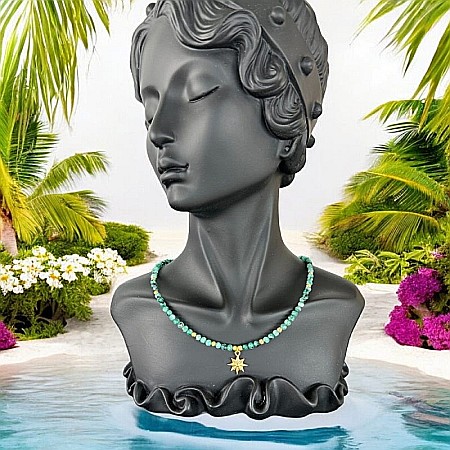 Lanturi / Coliere - Colier choker Labradorit Celia cu accesorii din argint placat cu aur