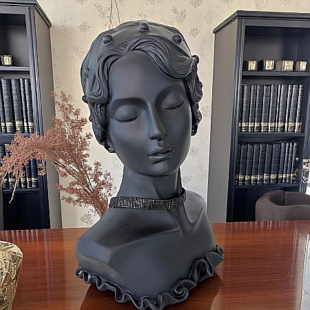 Colier choker lat elegant handmade Elian din margele Miyuki negru cu maro metalizat [8]