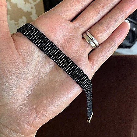 Colier choker lat elegant handmade Elian din margele Miyuki negru cu maro metalizat [1]