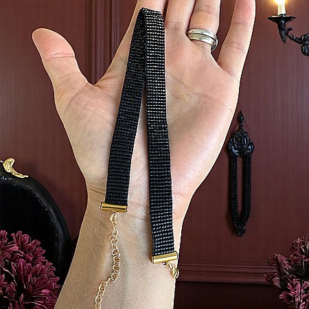 Colier choker lat elegant handmade Elian din margele Miyuki negru cu maro metalizat [3]