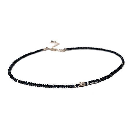 Colier Choker Mihit din pietre naturale de Jad Bleumarin cu accesorii si sistem de inchidere din argint 925 [11]