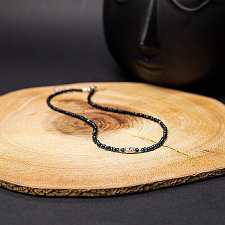 Colier Choker Mihit din pietre naturale de Jad Bleumarin cu accesorii si sistem de inchidere din argint 925 [7]