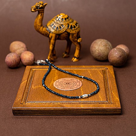 Colier Choker Mihit din pietre naturale de Jad Bleumarin cu accesorii si sistem de inchidere din argint 925 [5]