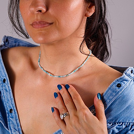 Colier choker Minis pietre semipretioase Amazonit [12]