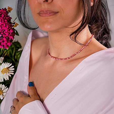 Colier choker Minis pietre semipretioase Rodonit [14]