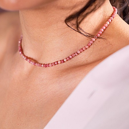 Colier choker Minis pietre semipretioase Rodonit [12]