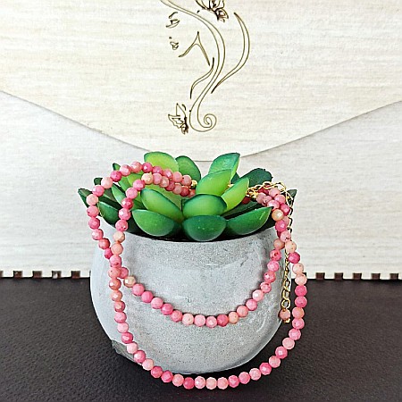 Colier choker Minis pietre semipretioase Rodonit [9]