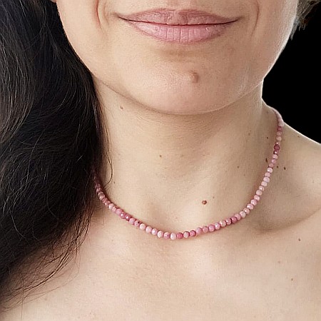 Colier choker Minis pietre semipretioase Rodonit [3]