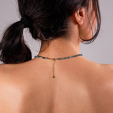 Colier choker Minis pietre semipretioase turcoaz african [10]