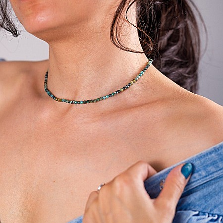 Colier choker Minis pietre semipretioase turcoaz african