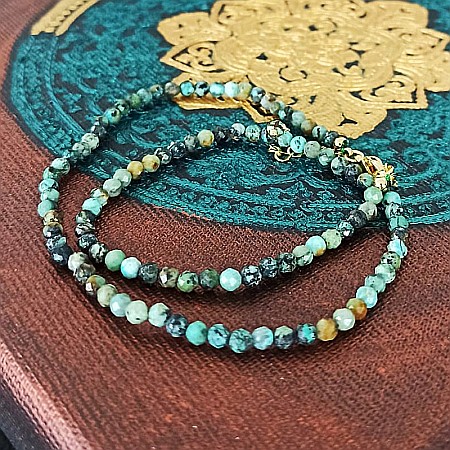 Colier choker Minis pietre semipretioase turcoaz african [5]