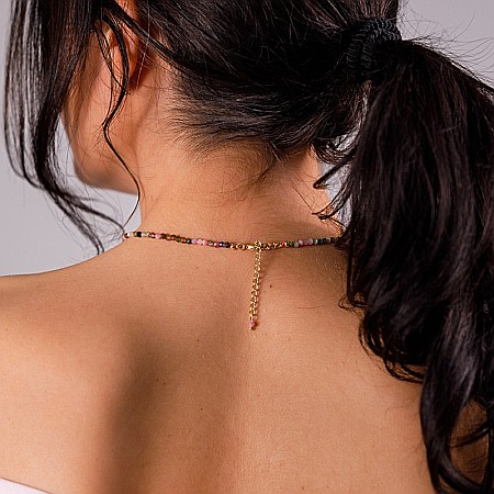 Colier choker Minis pietre semipretioase Turmalina curcubeu [1]