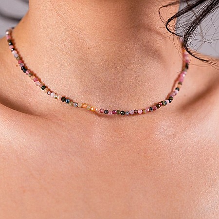 Colier choker Minis pietre semipretioase Turmalina curcubeu [7]