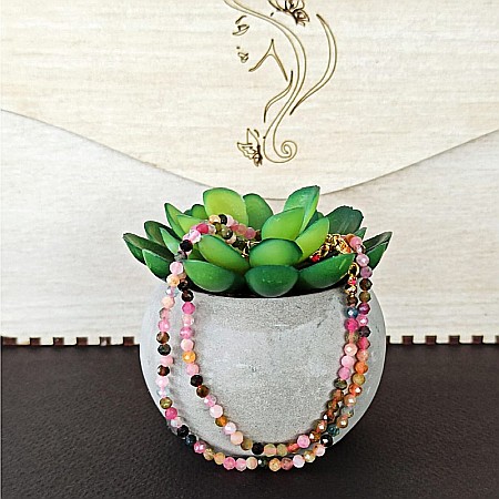 Colier choker Minis pietre semipretioase Turmalina curcubeu [4]