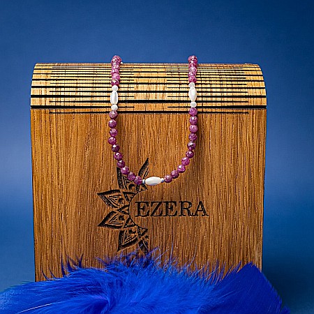 Colier Choker Naveen din pietre naturale de Rubin cu sistem de inchidere din argint 925 [1]