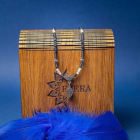 Colier Choker Ravindra din pietre naturale de Safir cu accesorii si sistem de inchidere din argint 925 [7]