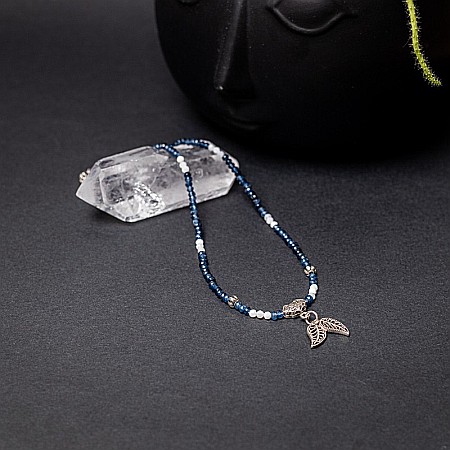 Colier Choker Ravindra din pietre naturale de Safir cu accesorii si sistem de inchidere din argint 925 [5]