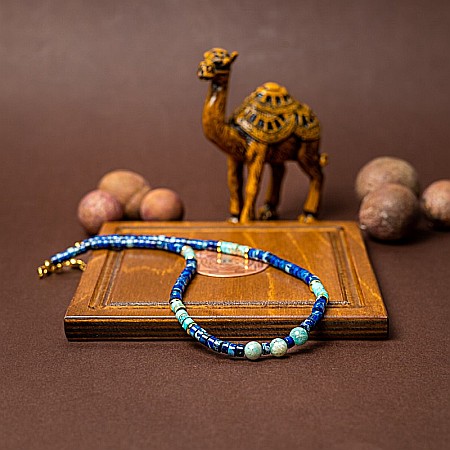 Colier choker Nirmay din pietre naturale de Sediment de Jasp, inchidere din argint 925 placat cu aur 14K [2]