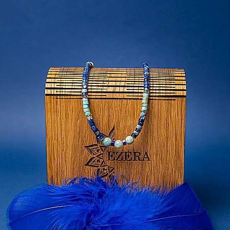 Colier choker Nirmay din pietre naturale de Sediment de Jasp, inchidere din argint 925 placat cu aur 14K [9]