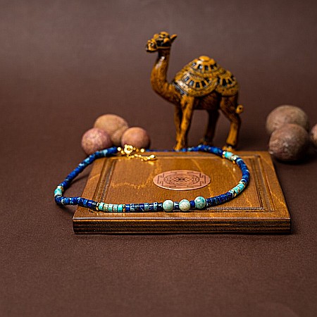 Colier choker Nirmay din pietre naturale de Sediment de Jasp, inchidere din argint 925 placat cu aur 14K [4]