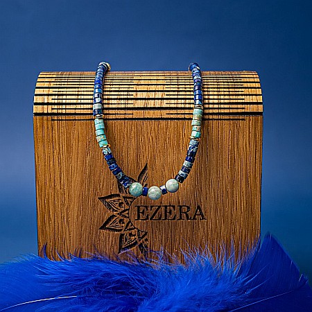 Colier choker Nirmay din pietre naturale de Sediment de Jasp, inchidere din argint 925 placat cu aur 14K [8]