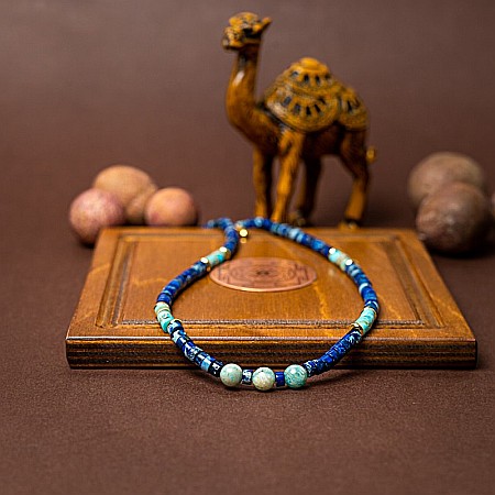 Colier choker Nirmay din pietre naturale de Sediment de Jasp, inchidere din argint 925 placat cu aur 14K [3]