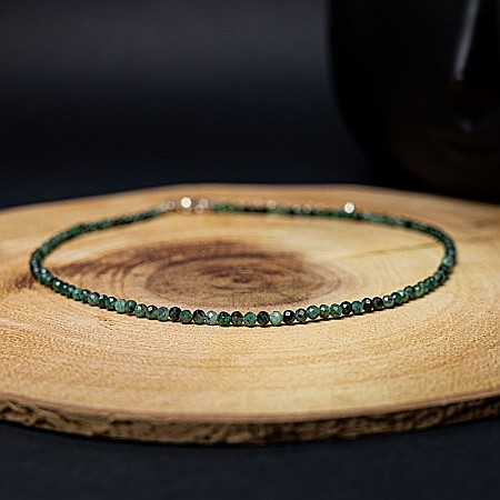 Colier choker pietre naturale de Smarald fatetat Memphis cu sistem de inchidere din argint 925 [4]