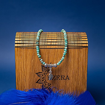 Colier choker pietre naturale Jad fatetat Ajay cu charm-uri si sistem de inchidere din argint 925 [7]