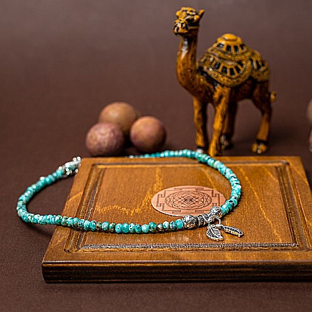 Colier choker pietre naturale Jad fatetat Ajay cu charm-uri si sistem de inchidere din argint 925 [2]